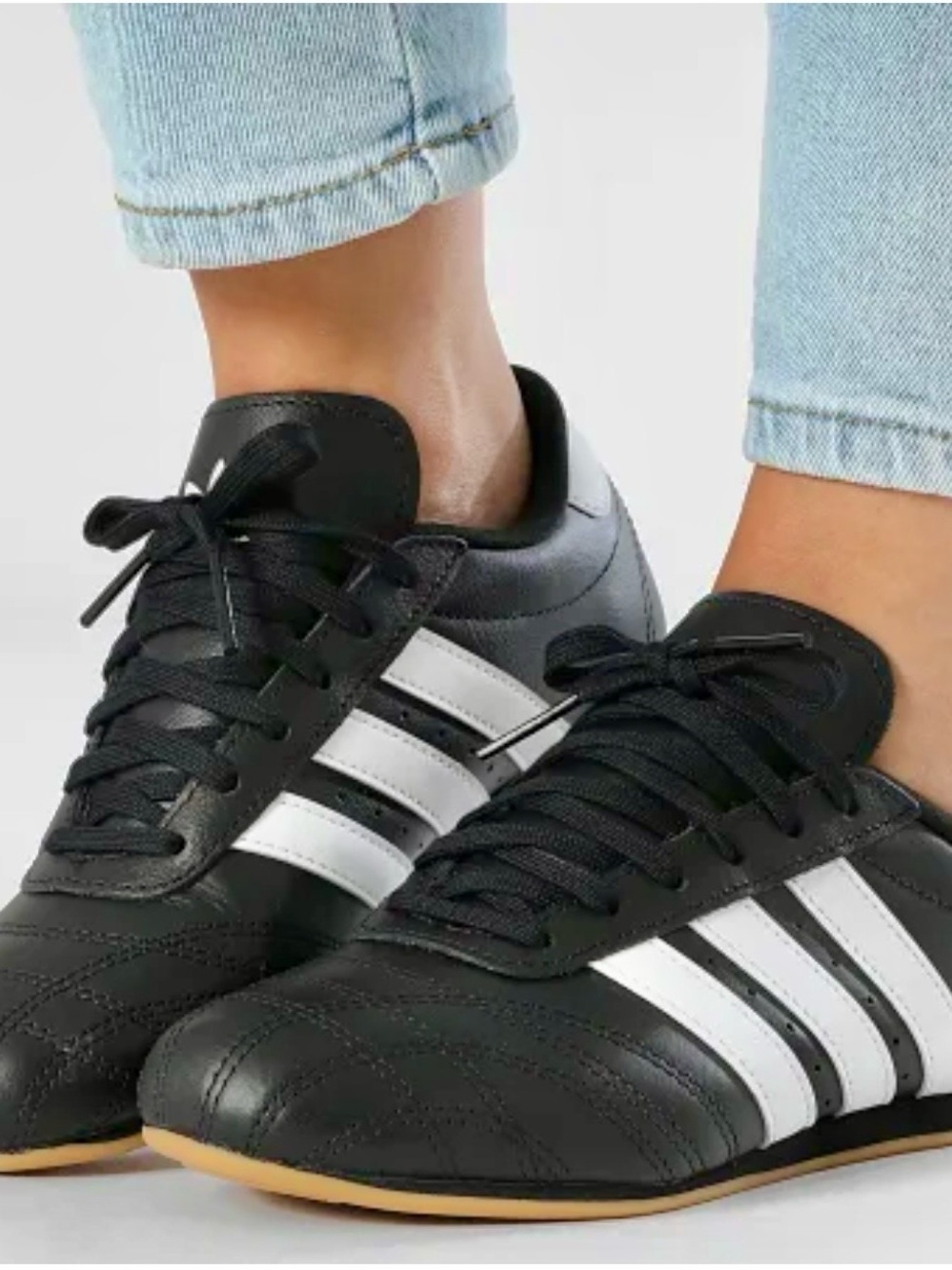 Adidas Taekwondo Black Sneakers with White Stripes